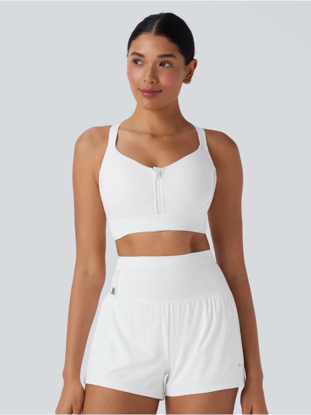 NWT HALARA SpeedWave Medium Support Push Up Zipper Adjustable Running Bra XS